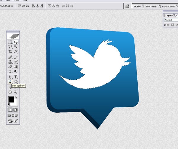 Create a 3D Twitter Icon 7